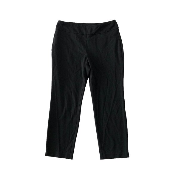 Charter Club Womens 10 Black Cambridge Slim Straight Stretch Pull On Dress Pants - Picture 1 of 6